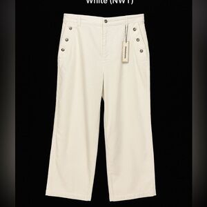 Juicy Couture Coastal Crop Wide Leg Corduroy Pants Marshmallow White (NWT)